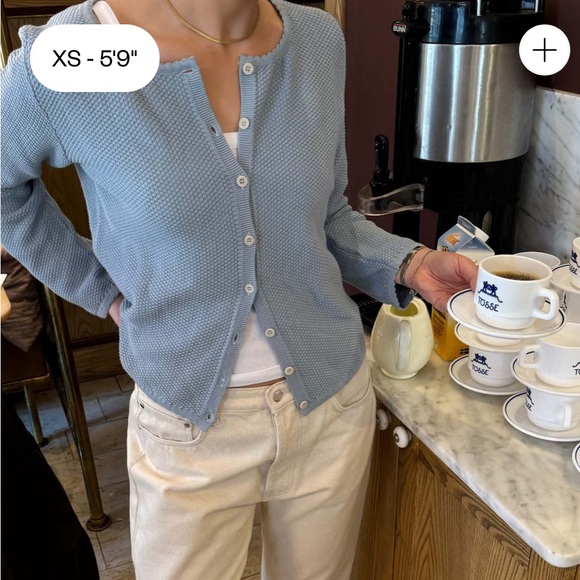 Djerf Avenue Amorini Cardigan Blue! Size M. Worn twice! - Picture 6 of 9